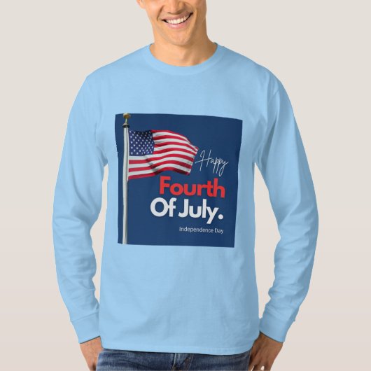 Happy Fourth of July Amerikaanse vlag T-shirt (Voorkant)