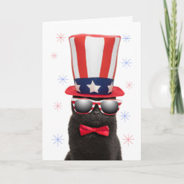 Happy Fourth of July Cool Cat in zonnebril Humor Feestdagen Kaart