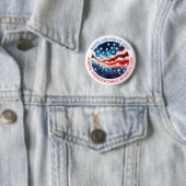 Happy Fourth of July Gepersonaliseerd Ronde Button 5,7 Cm (In situ)