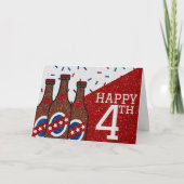 Happy Fourth of July Glitter Card Kaart (Voorkant)