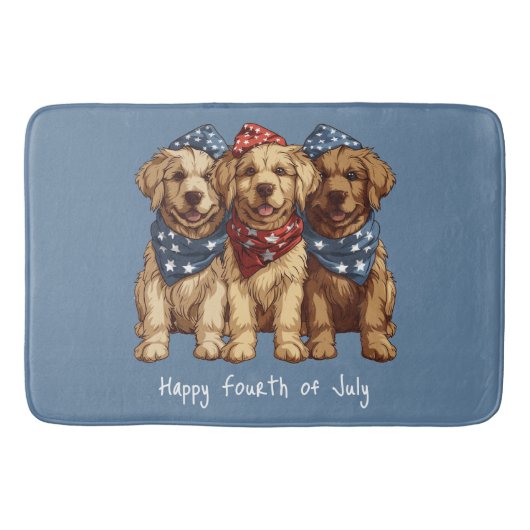 Happy Fourth of July Golden Retriever Honden Badmat (Voorkant)
