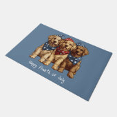 Happy Fourth of July Golden Retriever Honden Deurmat (Schuin)