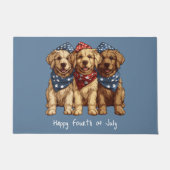 Happy Fourth of July Golden Retriever Honden Deurmat (Voorkant)