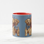 Happy Fourth of July Golden Retriever Honden Mok (Midden)