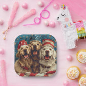 Happy Fourth of July Golden Retriever Honden Papieren Bordje (Feest)