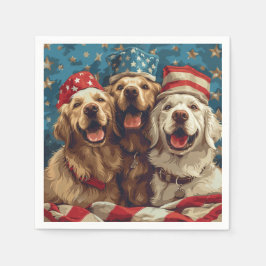 Happy Fourth of July Golden Retriever Honden Servet