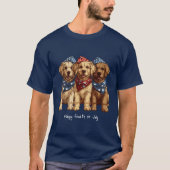 Happy Fourth of July Golden Retriever Honden T-shirt (Voorkant)