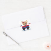 Happy Fourth of July hond voeg bericht toe sticker (Envelop)