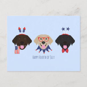 Happy Fourth of July Labrador Retriever Honden Briefkaart