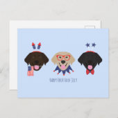 Happy Fourth of July Labrador Retriever Honden Briefkaart (Voorkant / Achterkant)