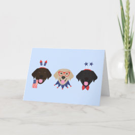 Happy Fourth of July Labrador Retriever Honden Feestdagen Kaart