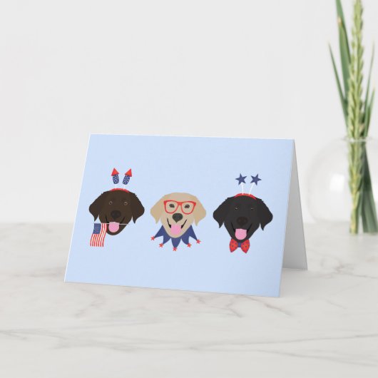Happy Fourth of July Labrador Retriever Honden Feestdagen Kaart (Voorkant)