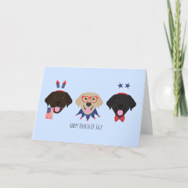 Happy Fourth of July Labrador Retriever Honden Feestdagen Kaart