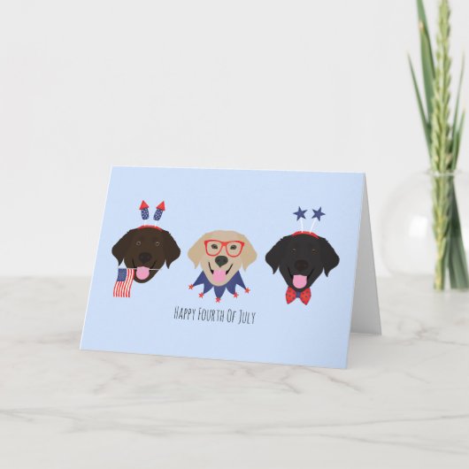 Happy Fourth of July Labrador Retriever Honden Feestdagen Kaart (Voorkant)
