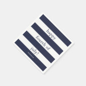 Happy Fourth of July met naam en blauwe strepen Servet (Hoek)