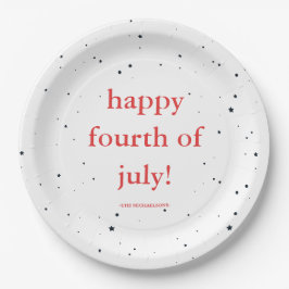 Happy Fourth of July met naam en sterren Papieren Bordje