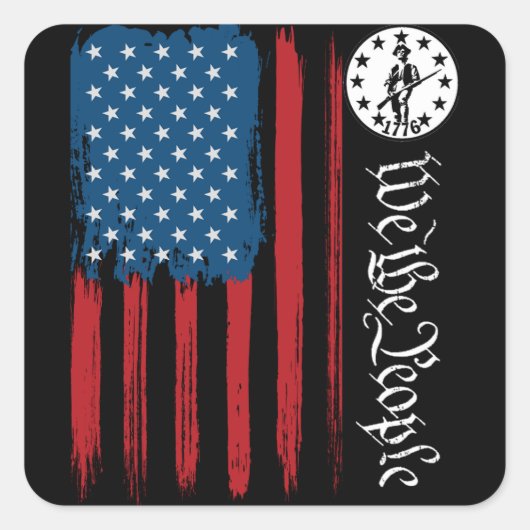 Happy Fourth of July, Onafhankelijkheidsdag Sticke Vierkante Sticker (Voorkant)