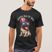 Happy Fourth of July Pug July 4th Pug  T-shirt (Voorkant)