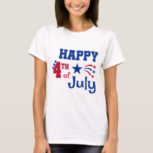 Happy Fourth of July typografie en voetzoekers T-shirt