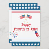 Happy Fourth of July Wenskaarten Feestdagenkaart (Voorkant / Achterkant)