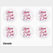 Happy Fourth of June Red White blue stars custom Ronde Sticker (Vel)
