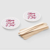 Happy Fourth of June Red White blue stars vuurwork Handwaaier (Niet-gemonteerd)