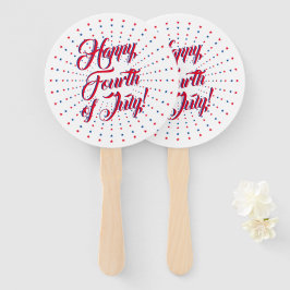 Happy Fourth of June Red White blue stars vuurwork Handwaaier