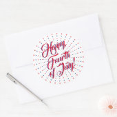 Happy Fourth of June Red White blue stars vuurwork Ronde Sticker (Envelop)