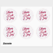 Happy Fourth of June Red White blue stars vuurwork Ronde Sticker (Vel)