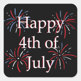 Happy Fourth Square Sticker