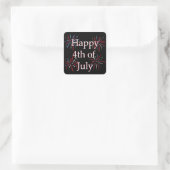Happy Fourth Square Sticker (Tas)