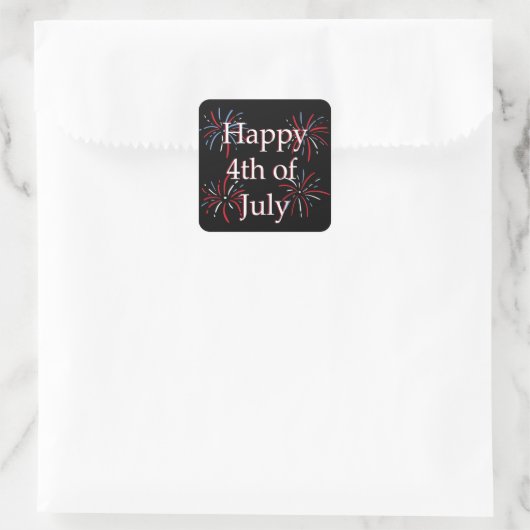 Happy Fourth Square Sticker (Tas)