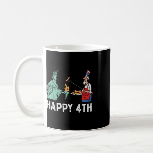 Happy Fourth Statue of Liberty oom Sam Funny 4th Koffiemok (Links)