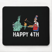 Happy Fourth Statue of Liberty oom Sam Funny 4th Muismat (Voorkant)