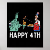 Happy Fourth Statue of Liberty oom Sam Funny 4th Poster (Voorkant)
