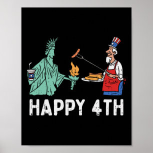 Happy Fourth Statue of Liberty oom Sam Funny 4th Poster
