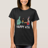 Happy Fourth Statue of Liberty oom Sam Funny 4th T-shirt (Voorkant)