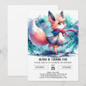 Happy Fox Birthday Kaart (Voorkant / Achterkant)