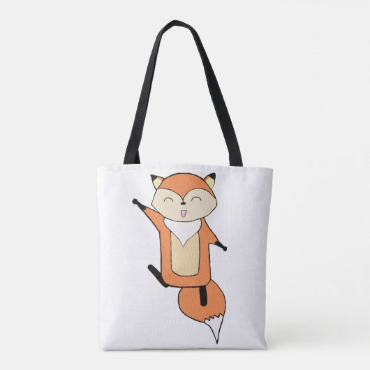 Happy Fox Canvas tas (Achterkant)