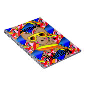 Happy Fox Cat Cute Surf Beach Ocean Sun Notitieboek (Rechterzijde)