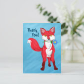 Happy Fox (Dank u!) Briefkaart (Staand voorkant)