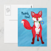 Happy Fox (Dank u!) Briefkaart (Voorkant / Achterkant)