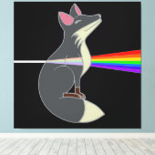Happy Fox - Donkere kant van de vos Canvas Afdruk (Insitu (Houten vloer))