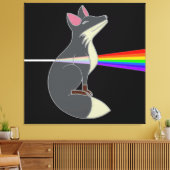 Happy Fox - Donkere kant van de vos Canvas Afdruk (Insitu (Woonkamer))