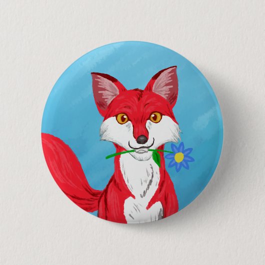 Happy Fox Ronde Button 5,7 Cm (Voorkant)