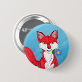 Happy Fox Ronde Button 5,7 Cm (Voorkant /achterkant)