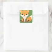 Happy Fox Vierkante Sticker (Tas)