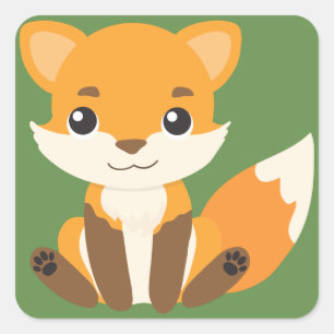 Happy Fox Vierkante Sticker
