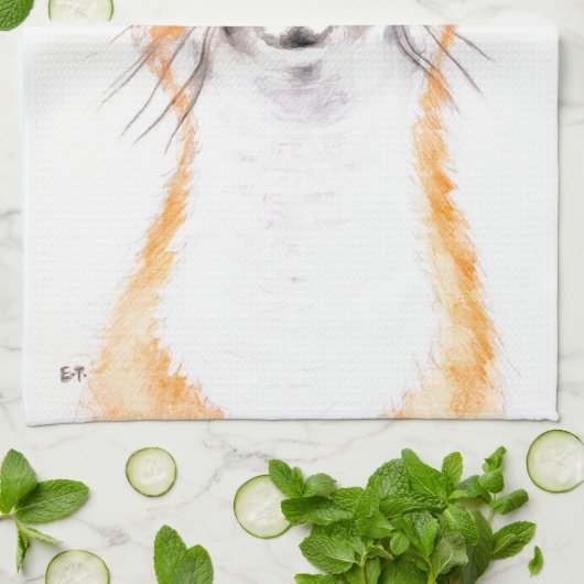 Happy Foxy Theedoek (Gevouwen)