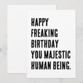 Happy Freaking Birthday Grappig Sarcastisch Feestdagenkaart (Voorkant / Achterkant)